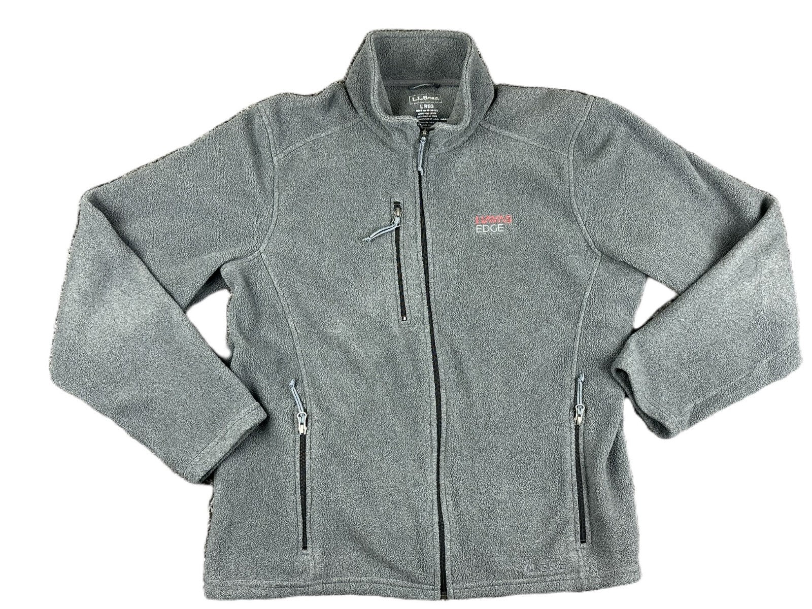 LL Bean Polartec Fleece Jacket Mens Gray Full Zip Pathfinder Havas Edge Sz Large