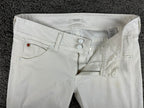 Hudson Womens Size 30 White Stretch Denim Bootcut Jeans Double Button