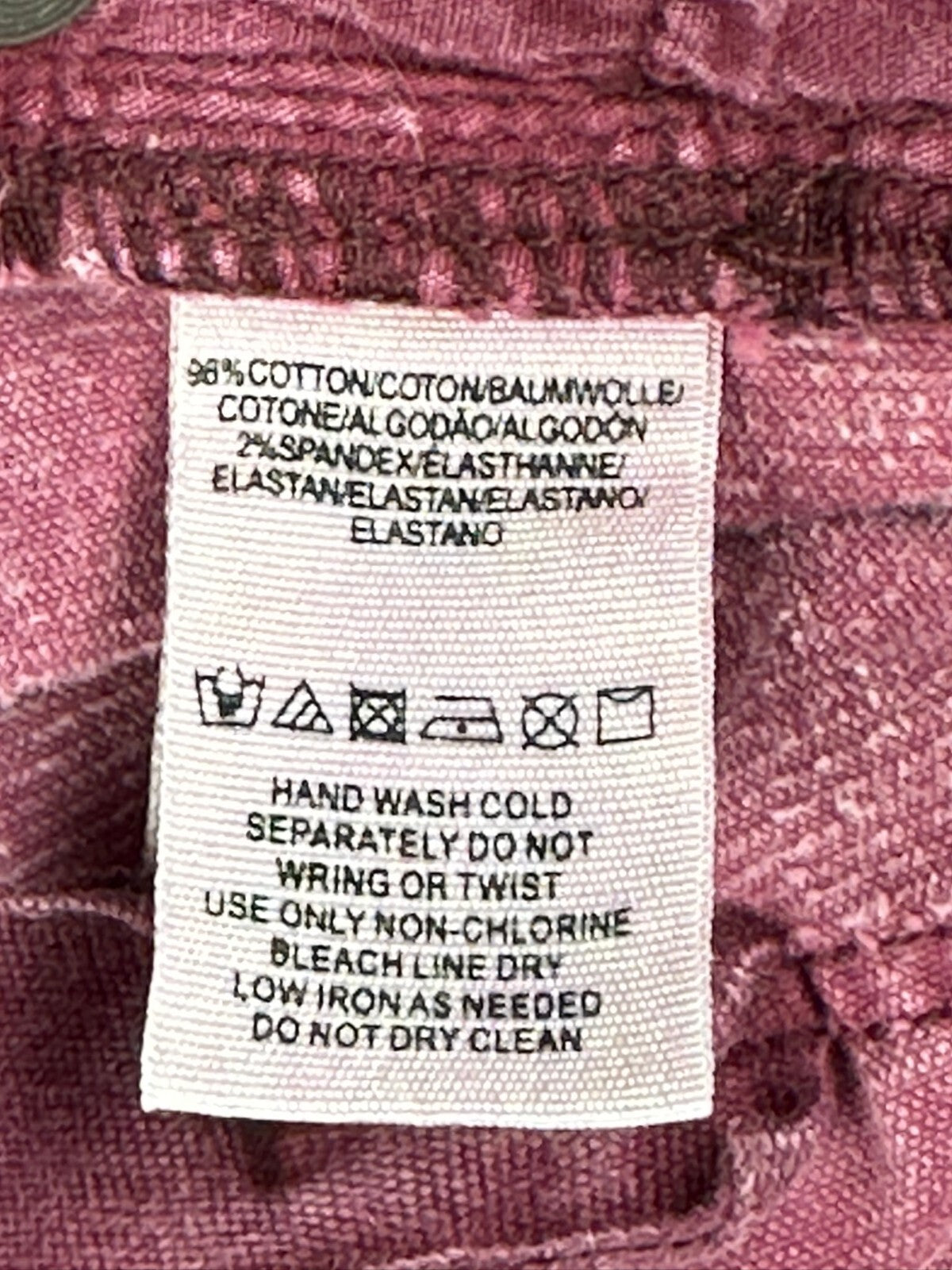 Free People Corduroy Pants Womens Size 28 Pink Slim Fit Stretch Mid Rise Jeans