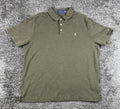 Polo Ralph Lauren Polo Shirt Mens XL Classic Fit Olive Green Heather Flesh Pony