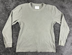 Citizens of Humanity Mens Large L Waffle Knit Thermal Long Sleeve Shirt Olive