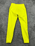 Beyond Yoga Womens XS Neon Yellow Spacedye Square Neck Bra & Midi Legging Set