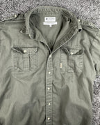 Vintage Columbia Mens XL Olive Green Cotton Safari Field Shirt Epaulets 90s