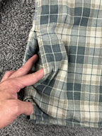 Vintage 90’s SAAB USA Mens M Green Plaid Quilted Lined Flannel Shirt Jacket Zip