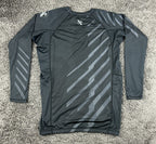 Hayabusa Mens XXL Black Geo Liquid Ti Long Sleeve Rash Guard Compression Shirt