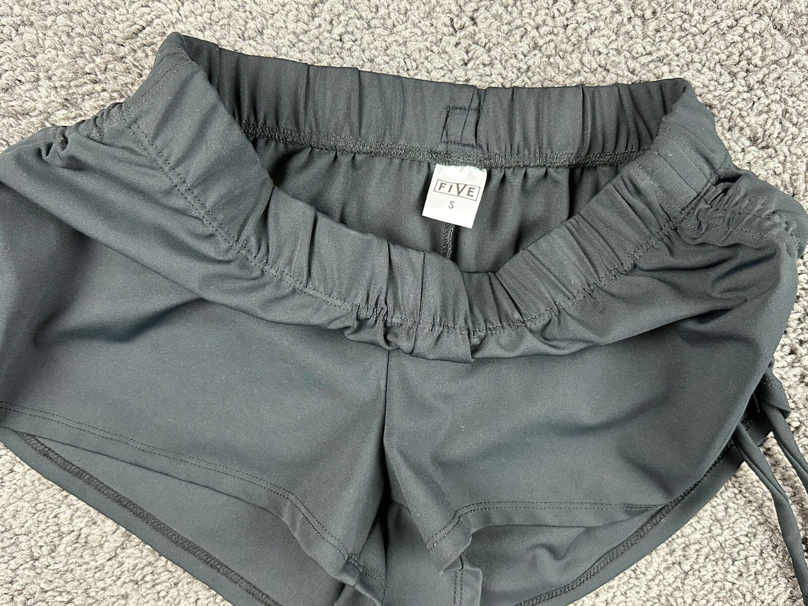 Five Dancewear Black Side Cinch Shorts Adult Athletic Dance Activewear Size S