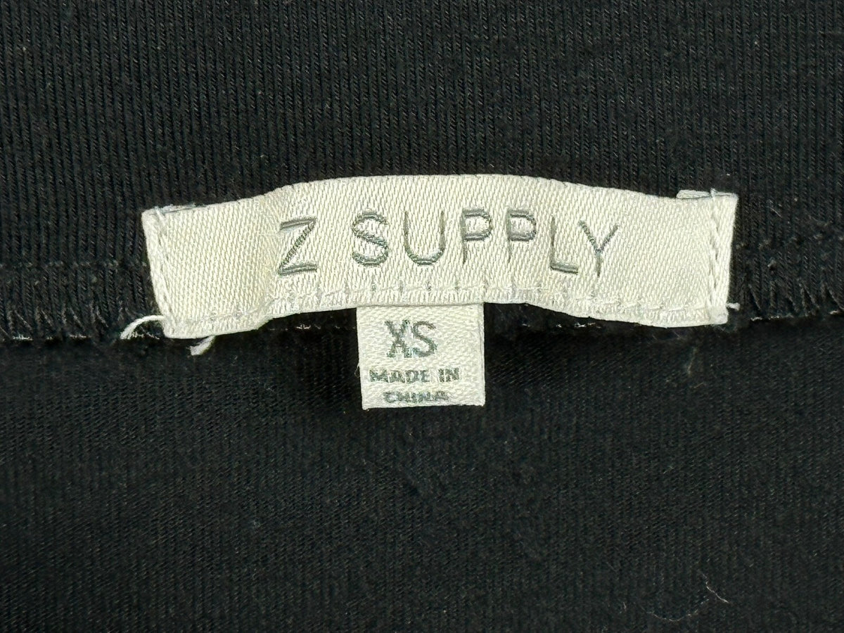 Z Supply Skirt Womens XS Black Side Slit Draped Midi Maxi Rayon Stretch