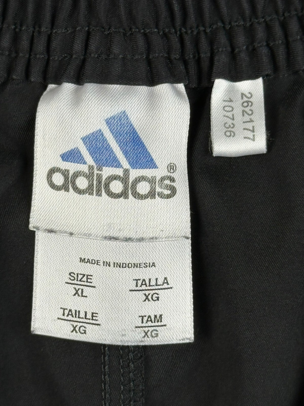 Vintage Adidas Mens XL Black Tennis Golf Athletic Shorts Elastic Zip Fly Y2K