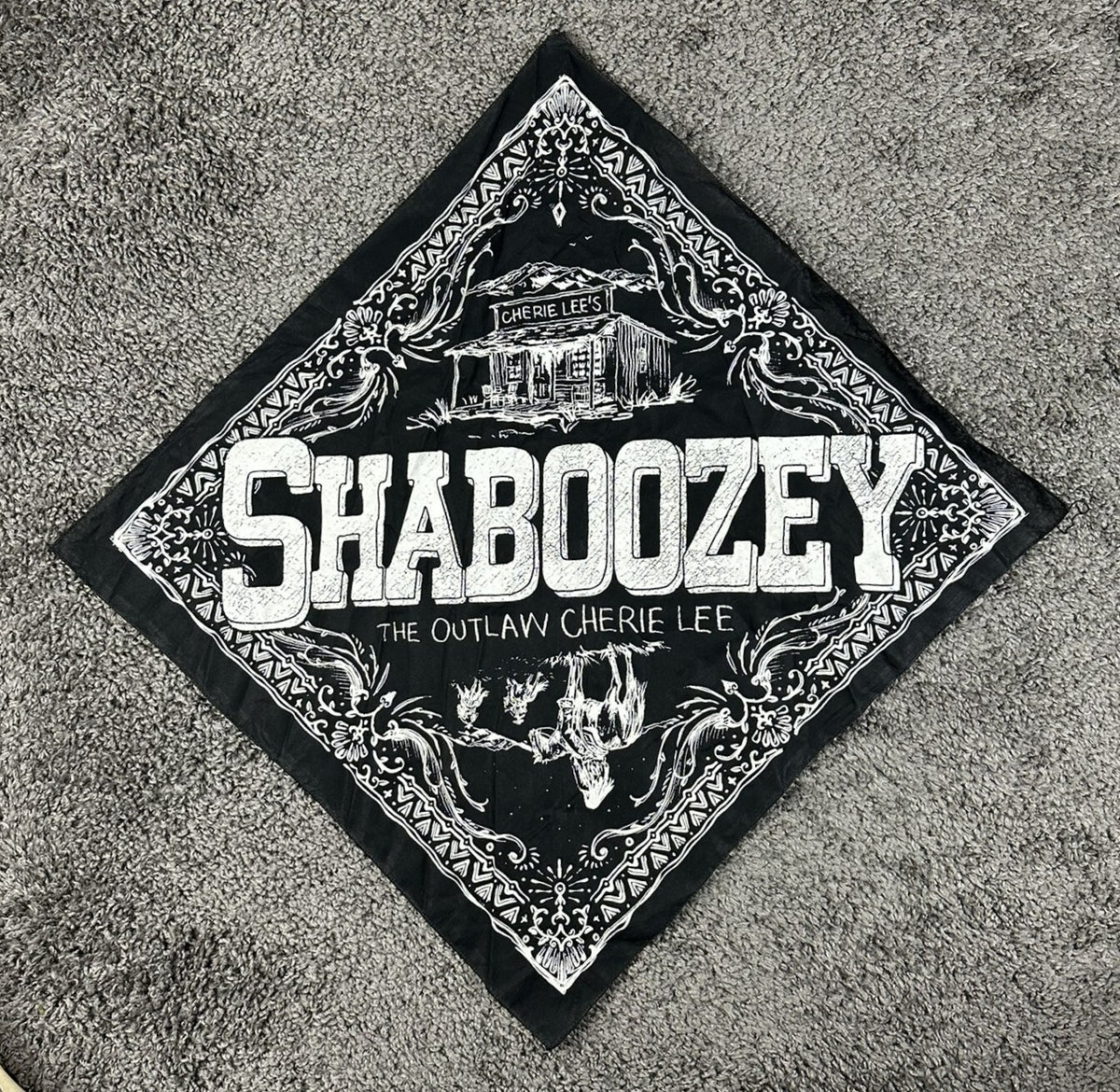 Shaboozey The Outlaw Cherie Lee Black White Graphic Print Bandana Tour Merch