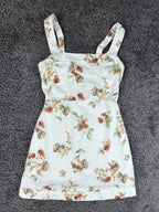 Abercrombie & Fitch Dress Womens XSP Sundress White Strawberry Linen