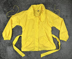 SoCa St. John Womens XL Yellow Belted Lightweight Windbreaker Rain Jacket Coat