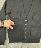 Wallace Madewell Womens Black Alpaca Wool Elbow Patch Cardigan Sweater Size M