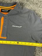 McLaren Racing Mens XS Grey Orange Polo Shirt Formula 1 F1 Team Fanwear