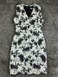 Classiques Entier Dress Women Black White Abstract Sleeveless Lined Zip Sz 4