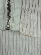 Dolce Cabo Womens Large White Rabbit Fur Blend Ribbed Knit Zip Sweater Jacket