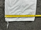 ZARA Mens Large White Cotton Parachute Pants Drawstring Cuffs Wide Leg Track