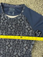 Patagonia Capilene Midweight Womens Blue Long Sleeve Patterned Baselayer Sz S