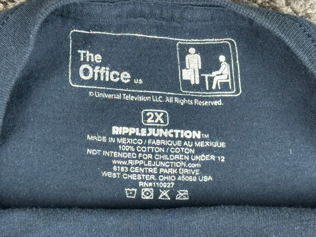 Ripple Junction The Office Dunder Mifflin Mens 2X Graphic T-Shirt Navy Blue