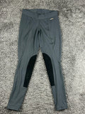 Kerrits Womens Medium Grey Black Performance Knee Patch Riding Tights Pants