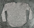 Armani Exchange Womens Large Long Sleeve Sweater Top Space Dye Gray Zip Cuffs