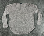 Armani Exchange Womens Large Long Sleeve Sweater Top Space Dye Gray Zip Cuffs