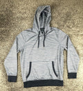 Prana Mens L Blue Striped Gatten Hoodie Waffle Thermal Long Sleeve Shirt
