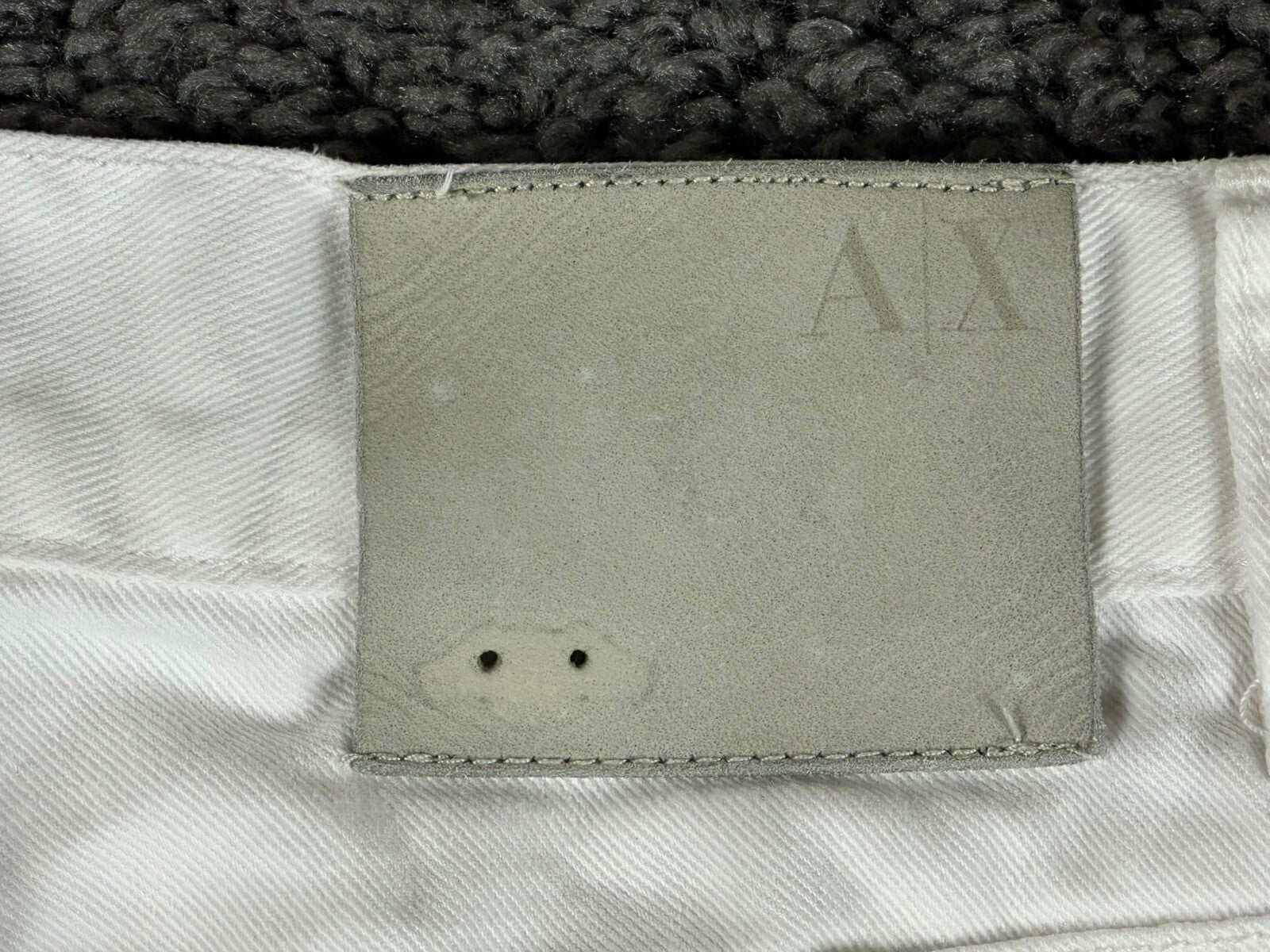 Armani Exchange Mens J130 Skinny White Jeans Stretch Cotton Pants AX 28 Short