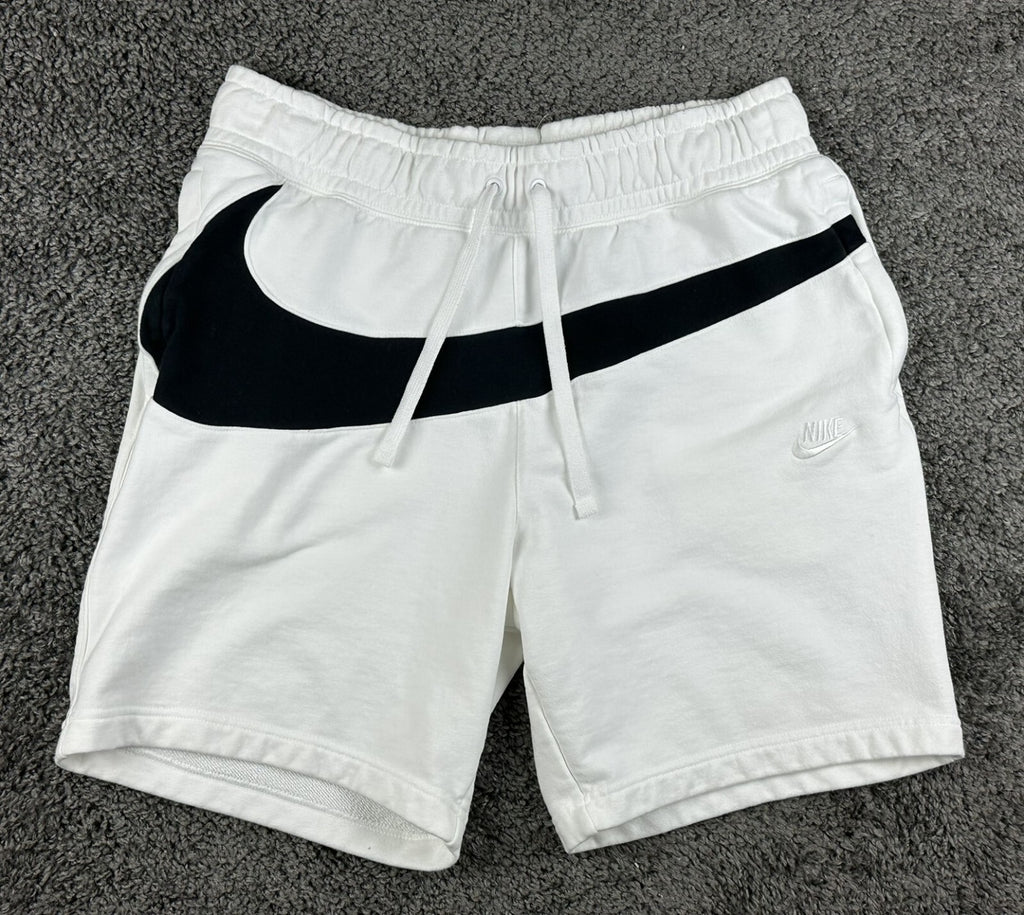 Nike NSW HBR Big Swoosh Fleece Shorts Mens XL White Black AR3161-100