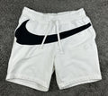 Nike NSW HBR Big Swoosh Fleece Shorts Mens XL White Black AR3161-100