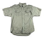 Vintage Columbia Mens XL Olive Green Cotton Safari Field Shirt Epaulets 90s