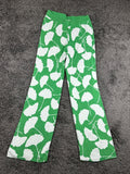 Diane von Furstenberg Womens M Green Ginkgo Sweater Knit Flare Pants