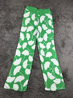 Diane von Furstenberg Womens M Green Ginkgo Sweater Knit Flare Pants