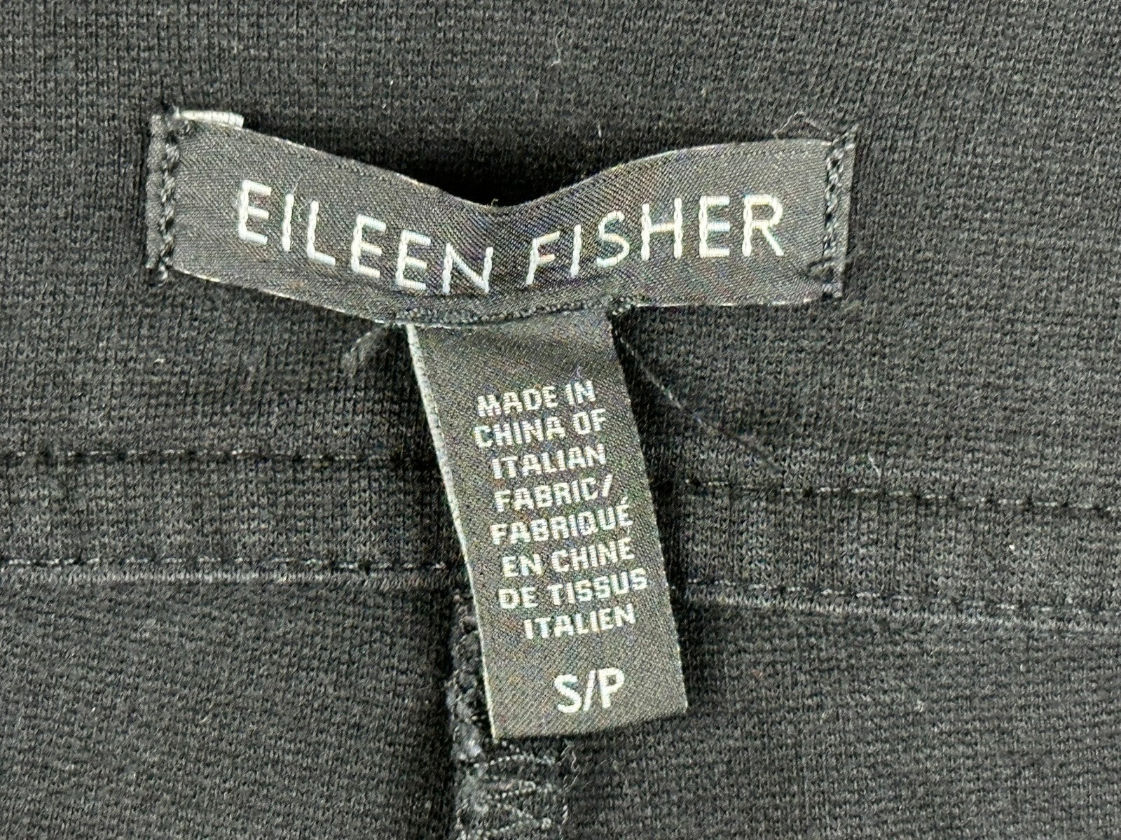 Eileen Fisher Black Milano Viscose Knit Slim Tapered Dress Pants Stretch S/P