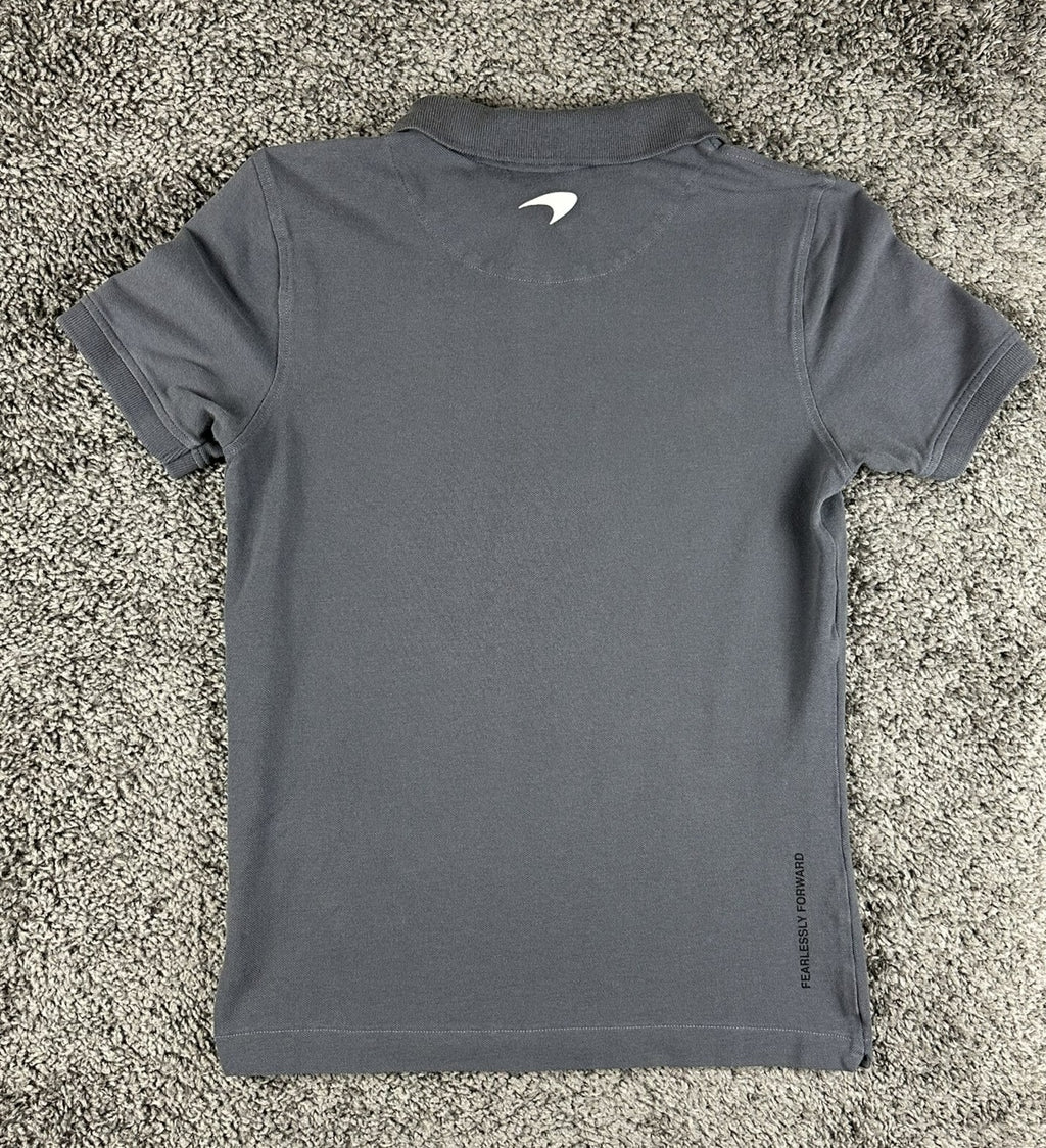 McLaren Racing Mens XS Grey Orange Polo Shirt Formula 1 F1 Team Fanwear