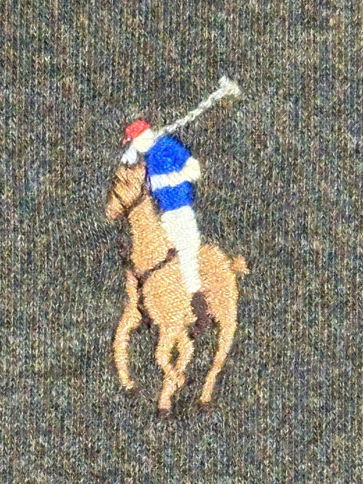 Polo Ralph Lauren Polo Shirt Mens XL Classic Fit Olive Green Heather Flesh Pony
