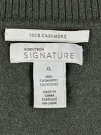 Nordstrom Signature Women's XL Green 100% Cashmere V-Neck Pullover Sweater