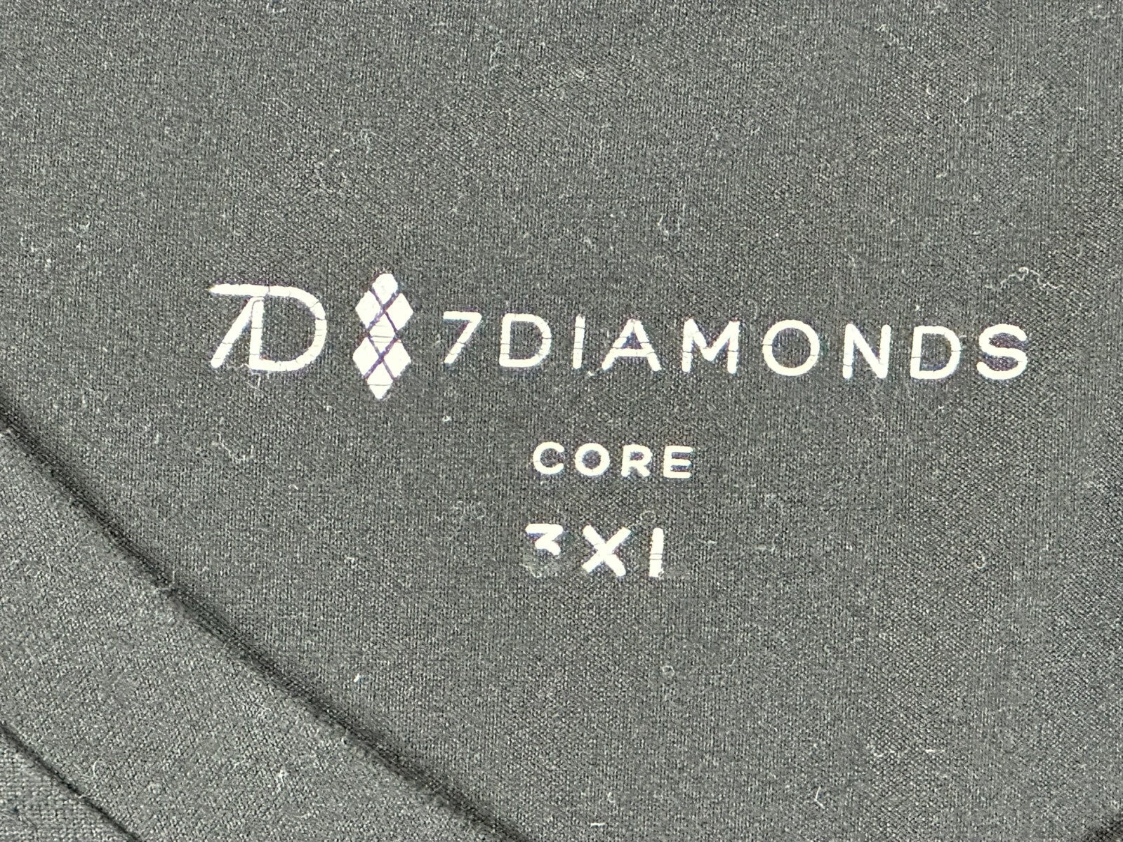 7 Diamonds Core V-Neck Short Sleeve Tee Black Mens Performance T-Shirt Sz 3XL