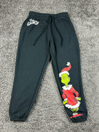 Dr. Seuss The Grinch Womens S Black Graphic Jogger Sweatpants