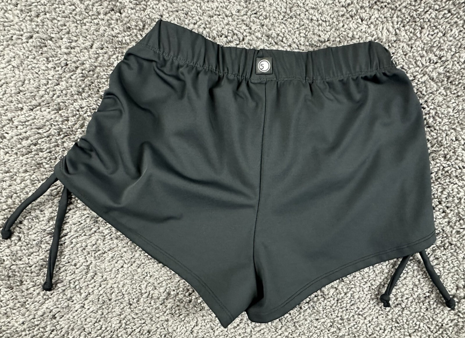 Five Dancewear Black Side Cinch Shorts Adult Athletic Dance Activewear Size S