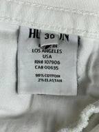 Hudson Womens Size 30 White Stretch Denim Bootcut Jeans Double Button