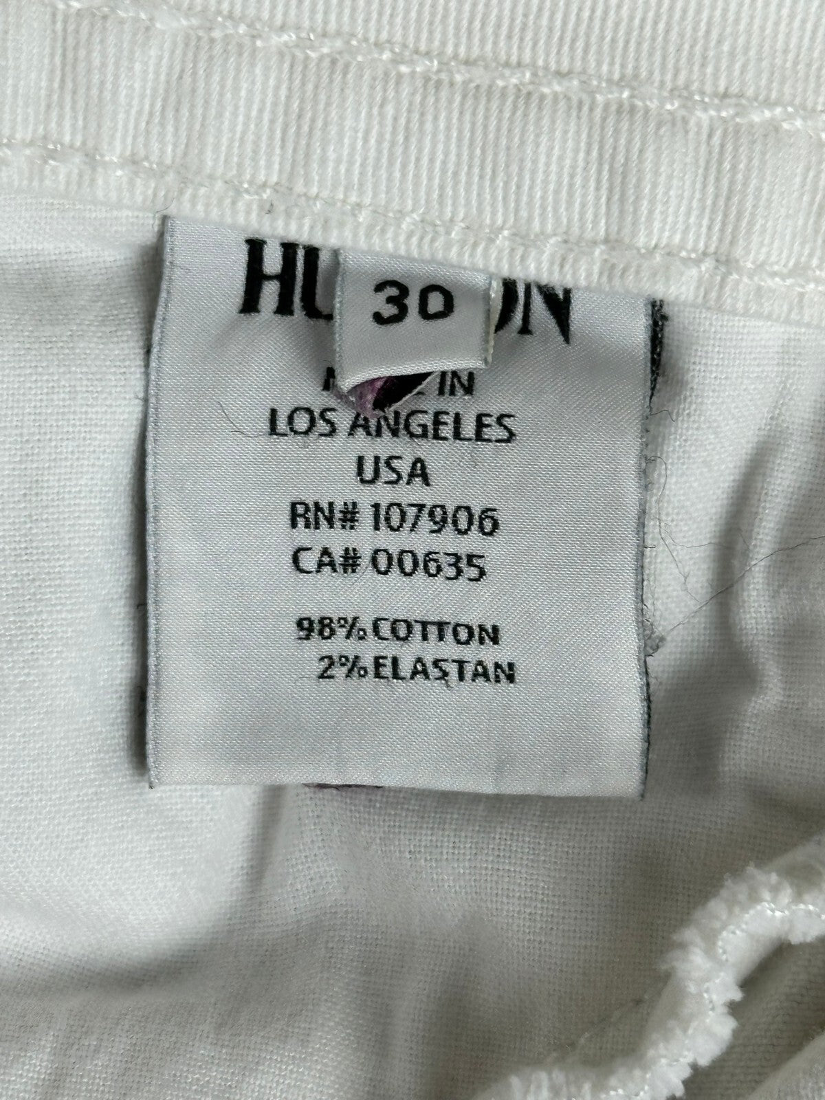 Hudson Womens Size 30 White Stretch Denim Bootcut Jeans Double Button