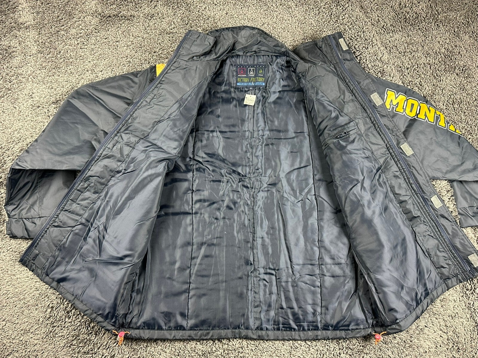 Point Zero Action Factory Montana Jacket Men Navy Yellow Weatherproof Sz M NWT