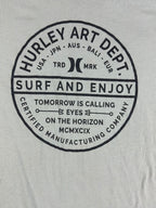 Hurley Art Dept Surf And Enjoy Mens XXL Gray Short Sleeve Graphic T-Shirt Tee