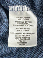 Nat Nast Mens L Blue Textured Polo Shirt Red Stitching Short Sleeve