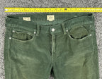 J.Crew Mens 34x32 Green Corduroy Pants 484 Slim Fit Cotton Casual Trousers