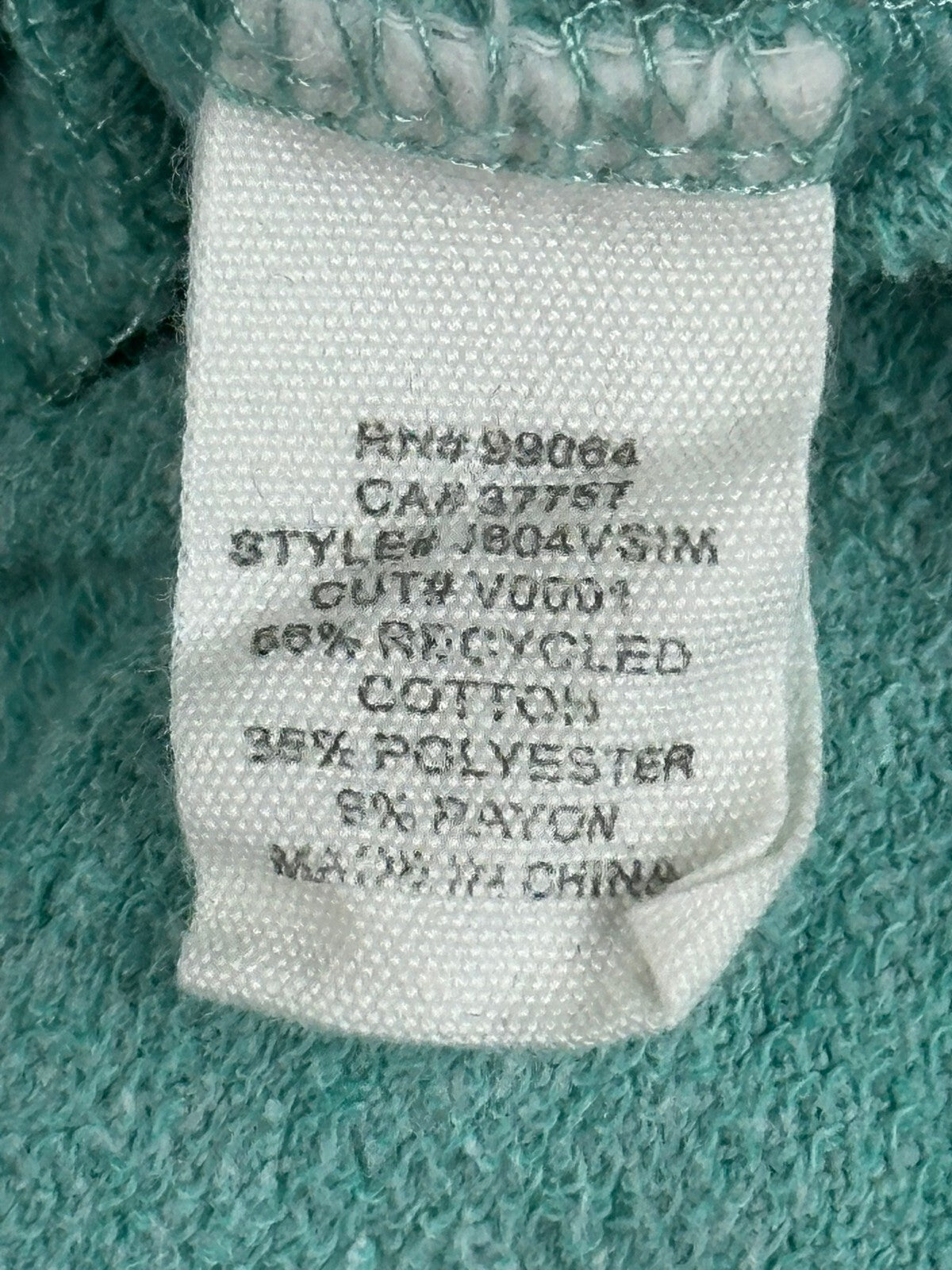 Billabong Womens Hoodie Teal Gray Colorblock Raglan Pullover Sweatshirt Sz Small