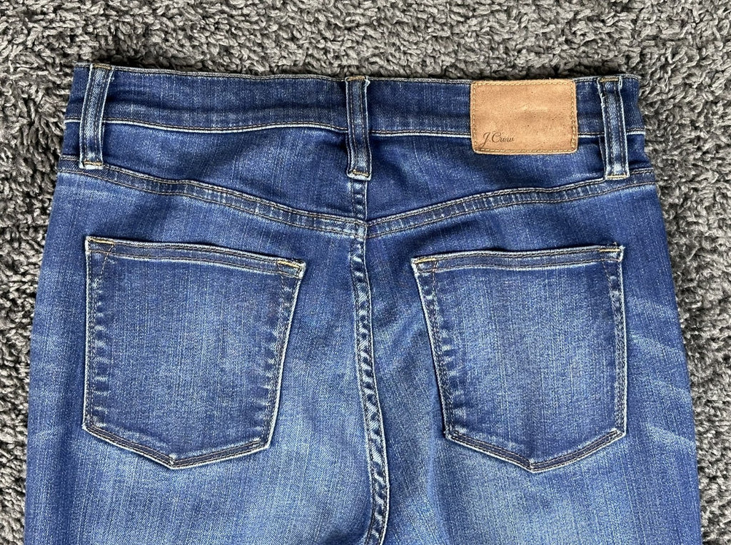 J.Crew Jeans Womens 27 Lookout High Rise Skinny Blue Distressed Hem