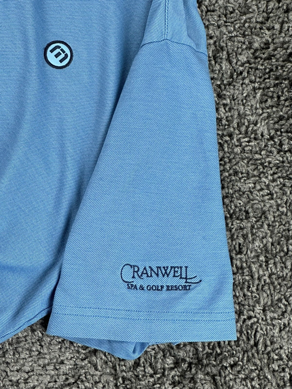 TravisMathew Polo Shirt Men Blue Pima Cotton Stretch Cranwell Golf Resort Sz L