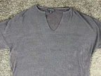 Barefoot Dreams CozyChic V-Neck Shirt Dress Gray One Size Plus Short Sleeve