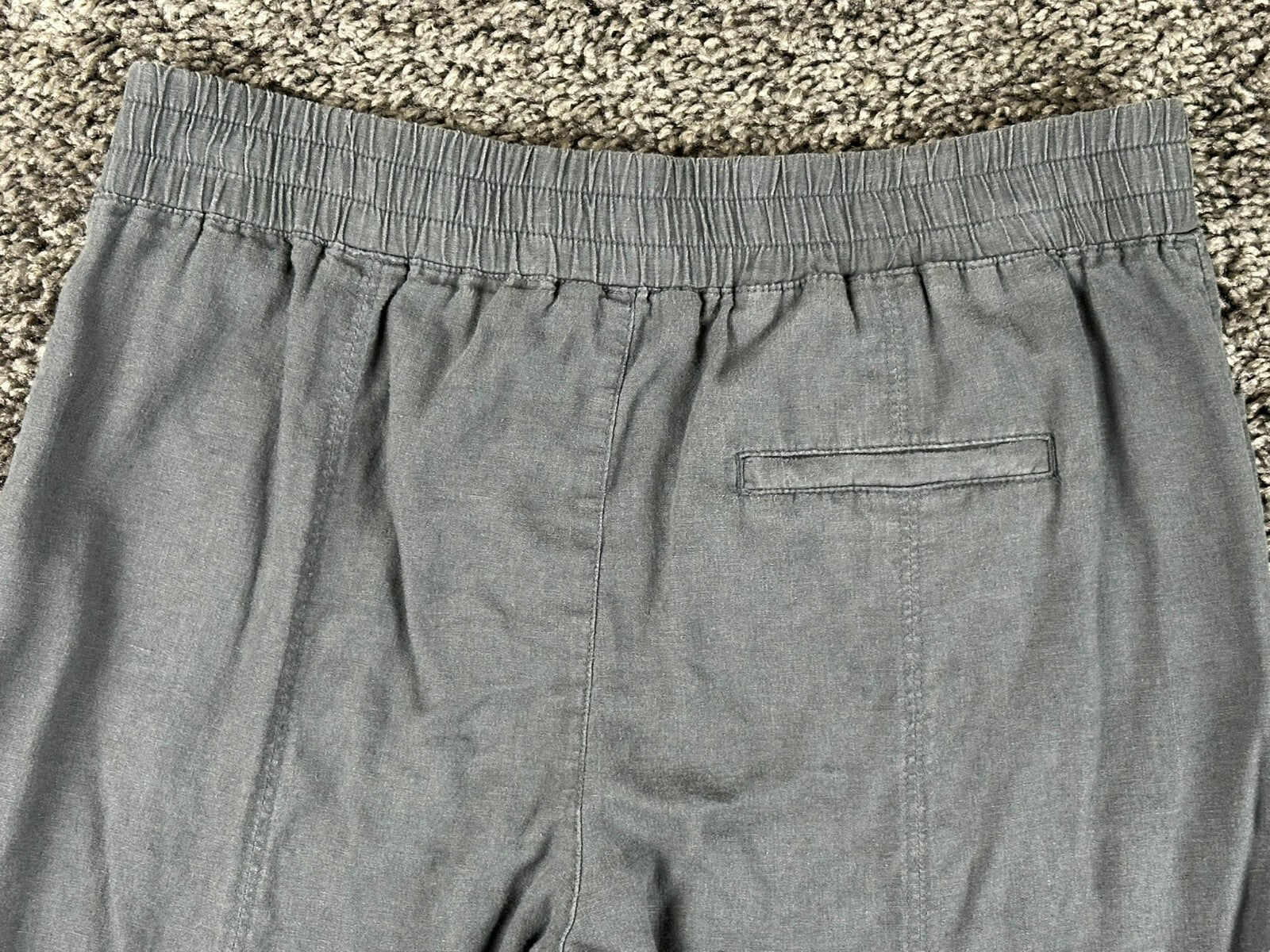 Caslon Womens Gray Linen Blend Elastic Waist Casual Pull On Pants Sz XS